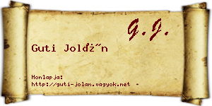 Guti Jolán névjegykártya