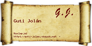 Guti Jolán névjegykártya